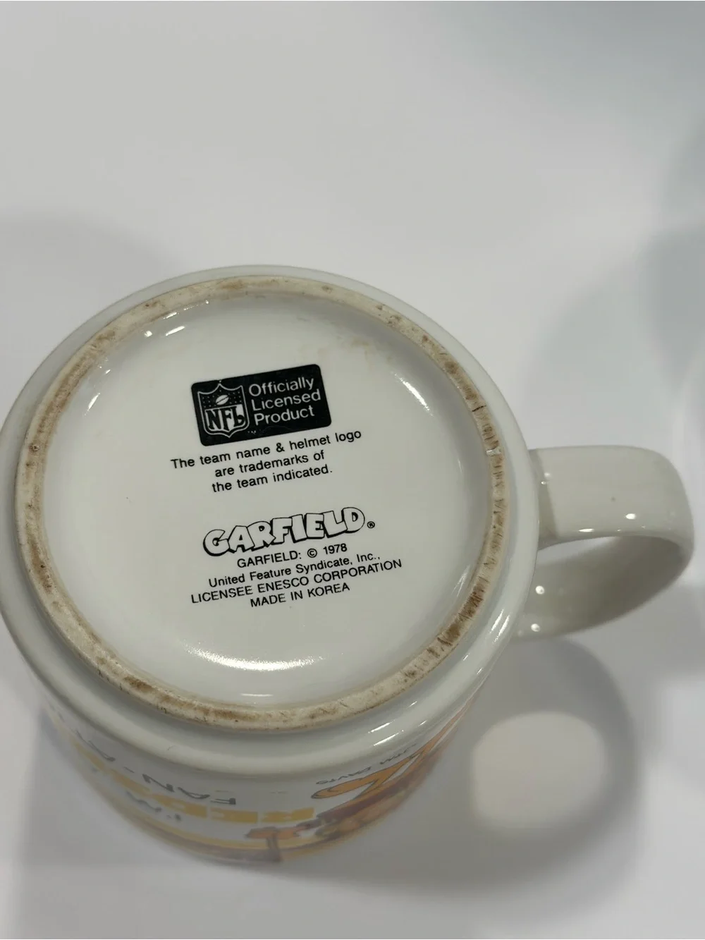 Enesco Garfield 'I'm a Redskins Fan-atic' White Yellow Maroon Coffee Mug